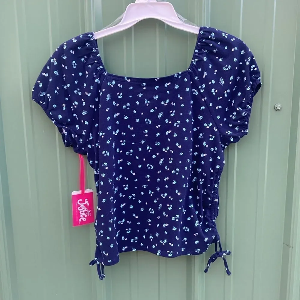 Justice Girls Puff Short Sleeve Cinched Top Shirt, Size XL (16/18)